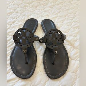 Tory Burch Miller Charcoal Gray Sandals